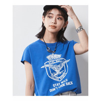 綿100％フレンチスリーブロゴプリントＴシャツ　大きいサイズ　シックスタイル