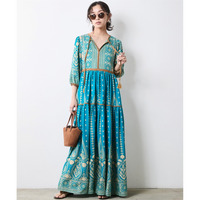 【新色追加】パネルプリントロングワンピース　大きいサイズ　シックスタイル