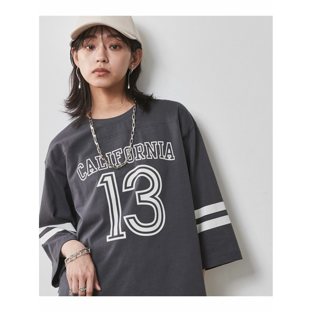 大きいサイズ 7分袖フットボールTシャツ （シックスタイル）21