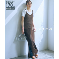 メッシュ編キャミワンピース　高身長　Essenave