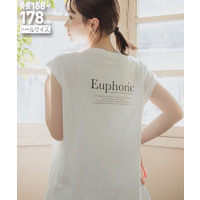 綿100%フレンチスリーブロゴプリントTシャツ（UVカット・接触冷感）　高身長　Essenave