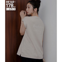 綿100%フレンチスリーブロゴプリントTシャツ（UVカット・接触冷感）　高身長　Essenave