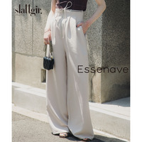 リボン付ハイウエストタックワイドパンツ　高身長　Essenave