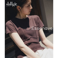 ビスチェ見え半袖ニット　高身長　Essenave