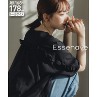 バックフリルデザインTシャツ　高身長　Essenave