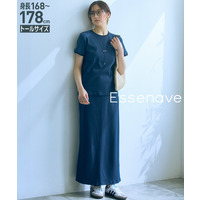 リブボーダーセットアップ（Tシャツ＋スカート）　高身長　Essenave