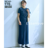 リブボーダーセットアップ（Tシャツ＋スカート）　高身長　Essenave