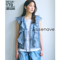 フリルブラウス２点セット（タンクトップ＋ブラウス）　高身長　Essenave