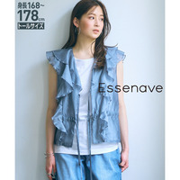 フリルブラウス２点セット（タンクトップ＋ブラウス）　高身長　Essenave