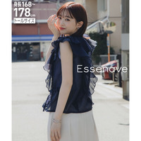 フリルブラウス２点セット（タンクトップ＋ブラウス）　高身長　Essenave