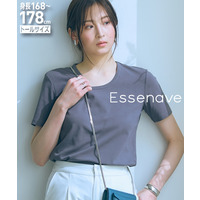 UネックTシャツ　高身長　Essenave