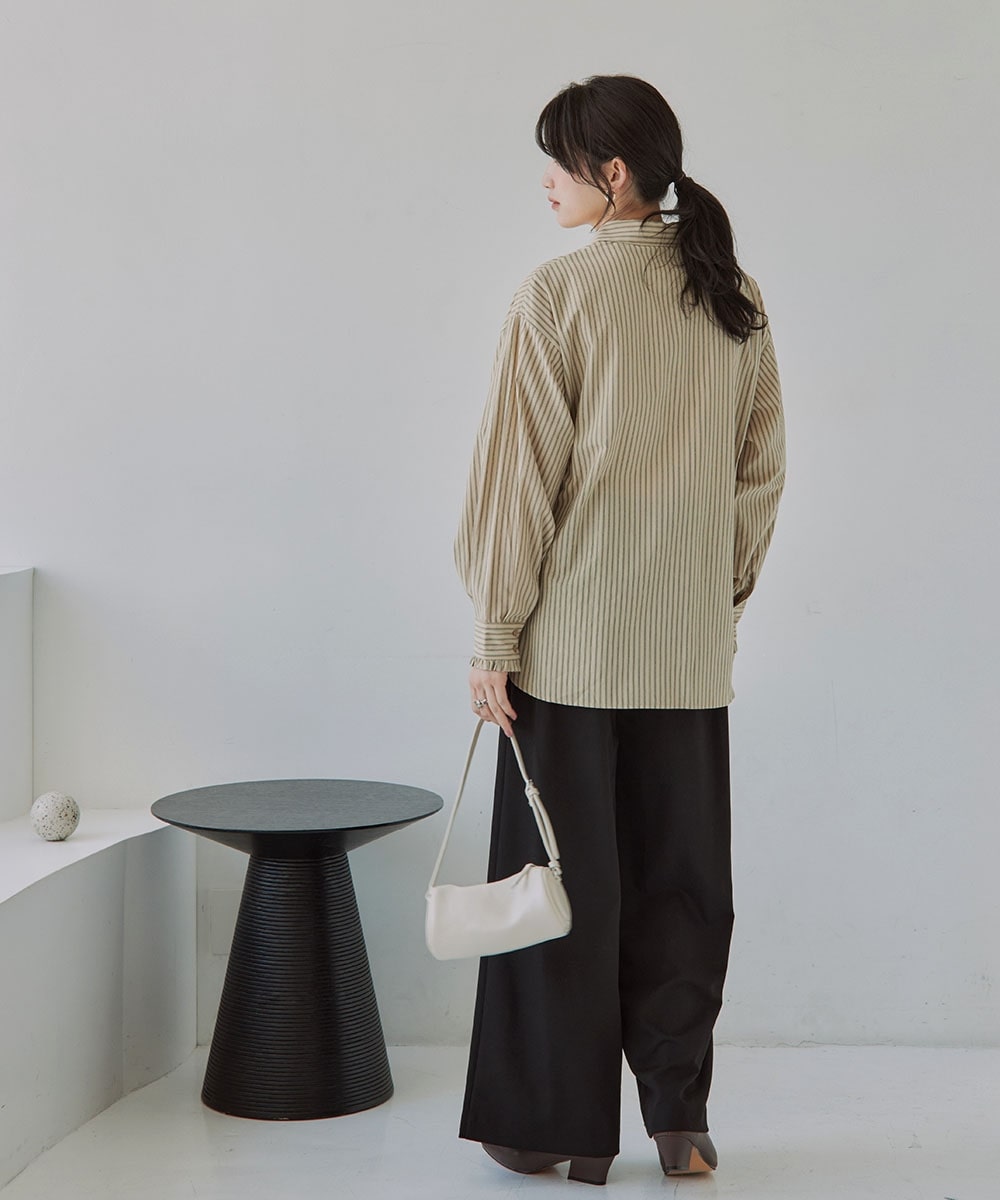 高身長 ウエストタックストライプシャツ(トールサイズ)Essenave4