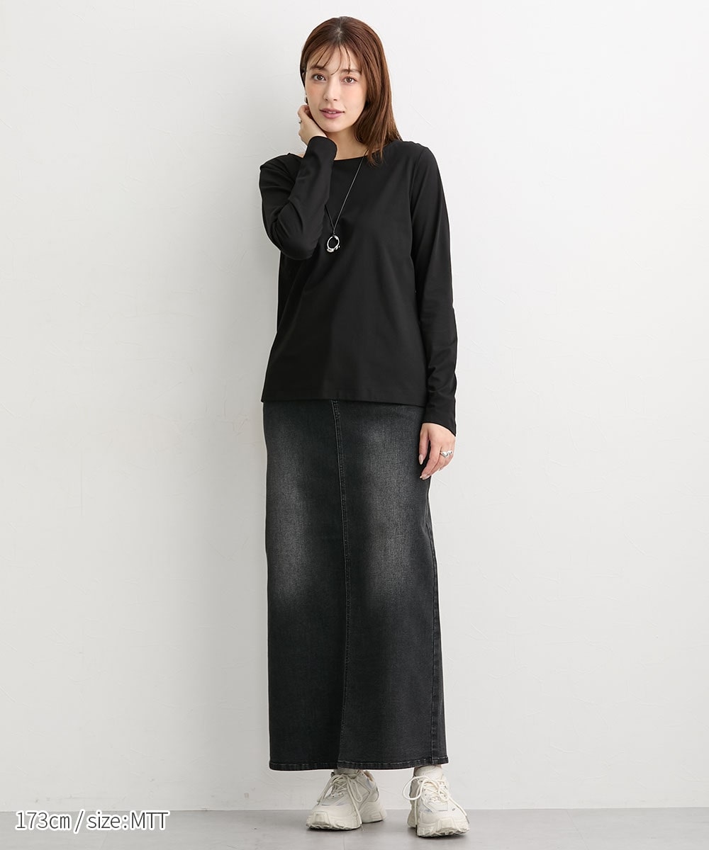 高身長 綿混ONにもOFFにも使えるキレイ見え長袖Tシャツ (トールサイズ)18