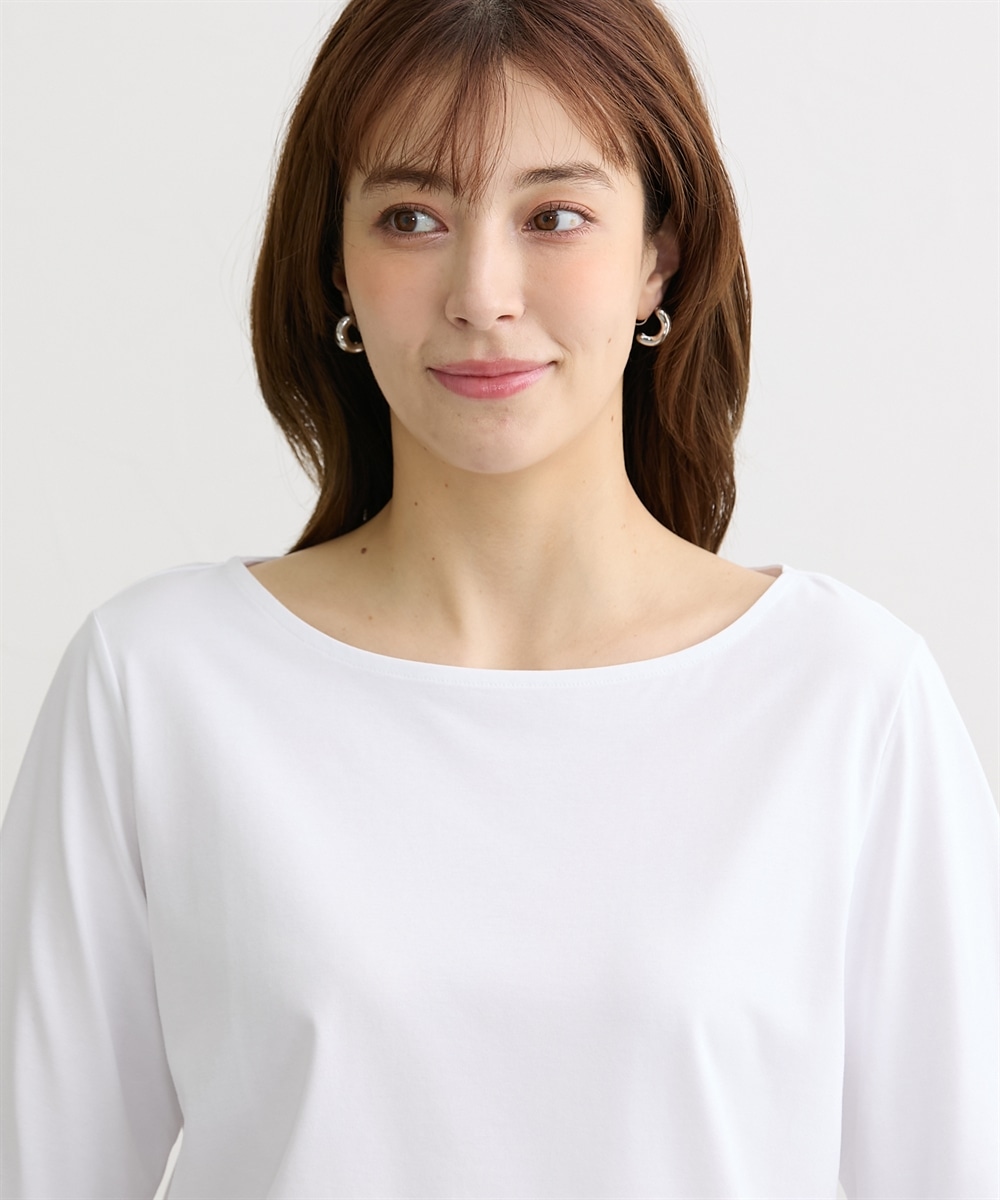 高身長 綿混ONにもOFFにも使えるキレイ見え長袖Tシャツ (トールサイズ)21