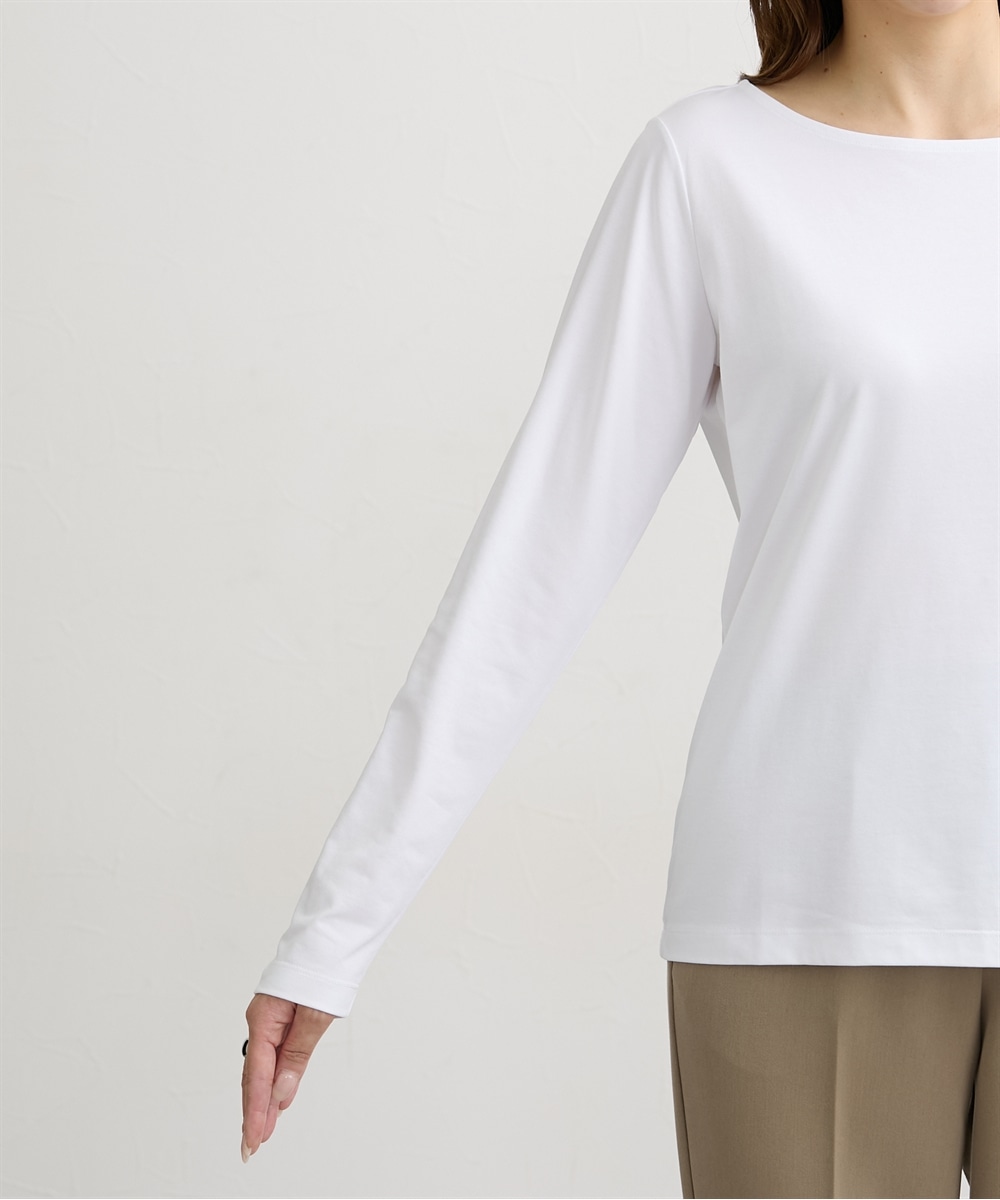高身長 綿混ONにもOFFにも使えるキレイ見え長袖Tシャツ (トールサイズ)22