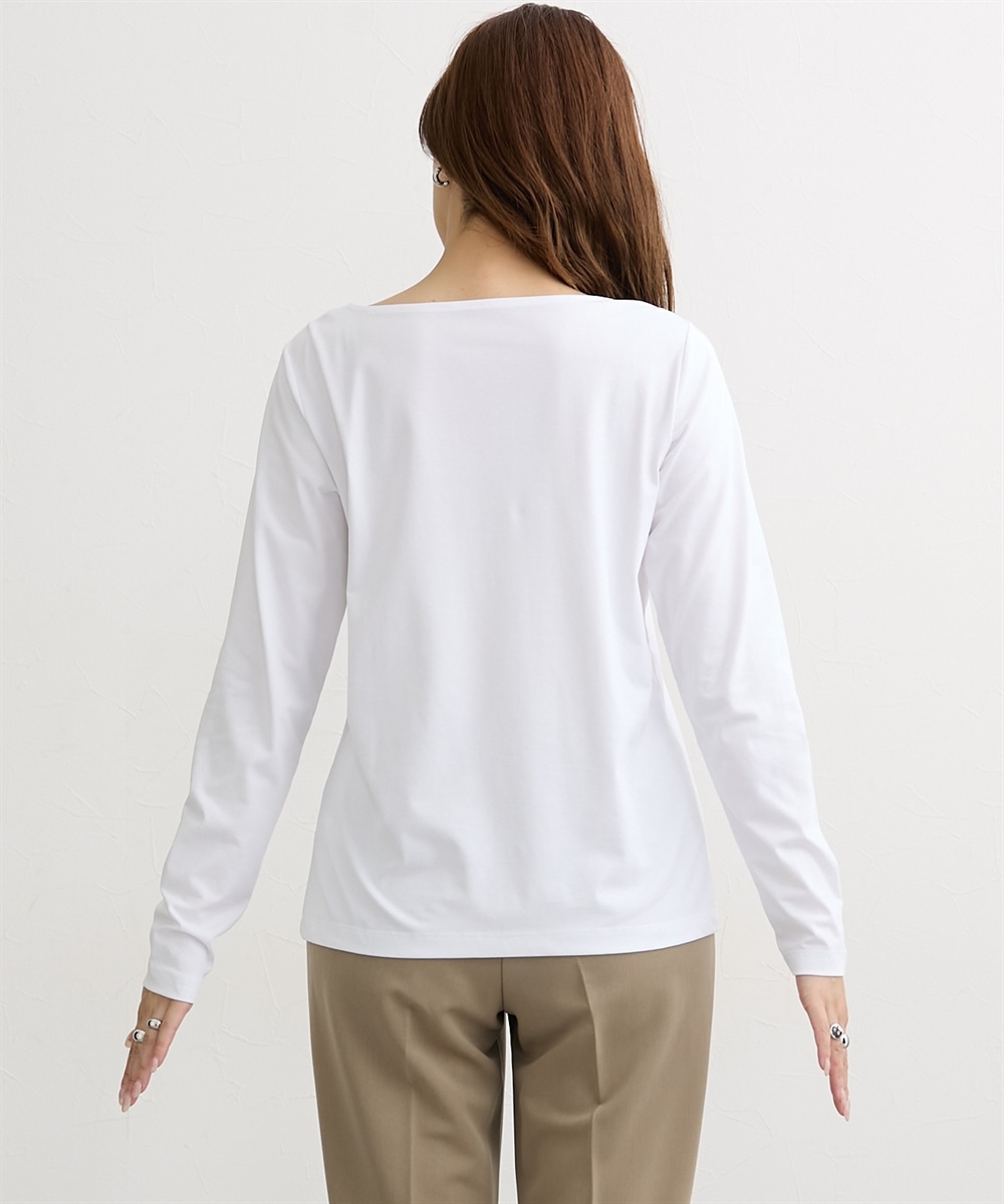 高身長 綿混ONにもOFFにも使えるキレイ見え長袖Tシャツ (トールサイズ)26