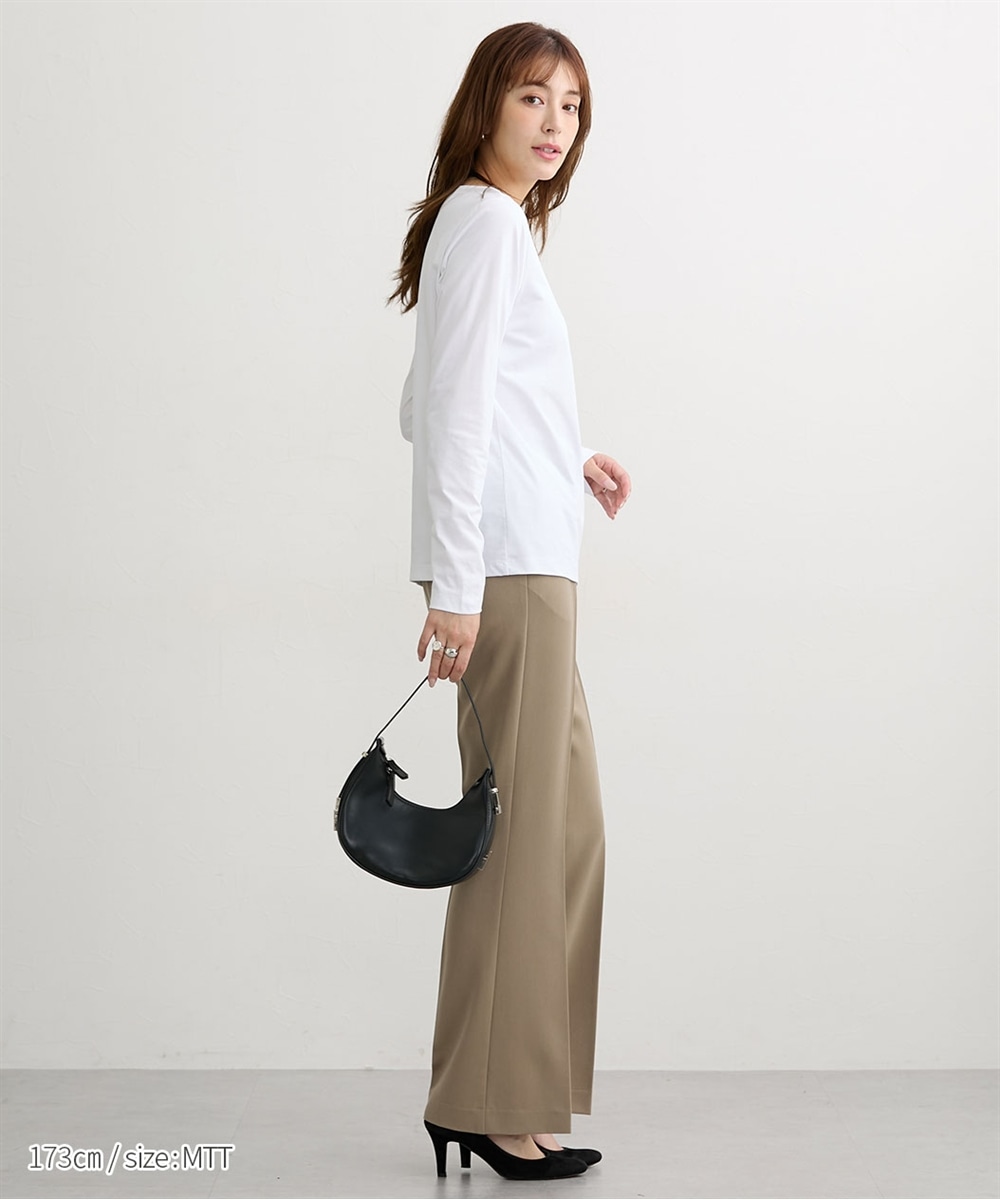 高身長 綿混ONにもOFFにも使えるキレイ見え長袖Tシャツ (トールサイズ)7