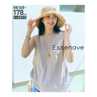 【トールサイズ】汗染みしにくい綿100％タックノースリーブＴシャツ　Essenave　（高身長）