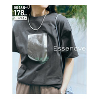 高身長　綿100％箔プリントオーバーサイズＴシャツ（トールサイズ）Essenave