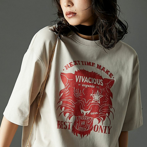 綿100%グラフィックプリントTシャツ 大きいサイズ GEVS.【アリノマ/Alinoma】 綿100%グラフィックプリントTシャツ 大きいサイズ GEVS.【アリノマ/Alinoma】