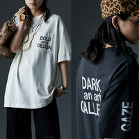 綿100%ピグメント染ポケット付ロゴプリントTシャツ　大きいサイズ　GEVS