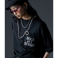 綿100%ピグメント染ポケット付ロゴプリントTシャツ　大きいサイズ　GEVS