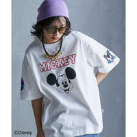 ディズニー ミッキーマウス/綿100％フェイスプリントＴシャツ　大きいサイズ　GEVS.
