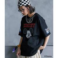 ディズニー ミッキーマウス/綿100％フェイスプリントＴシャツ　大きいサイズ　GEVS.