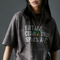 綿100%ムラ染風ロゴプリントTシャツ　大きいサイズ　GEVS.