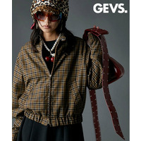 チェックブルゾン 大きいサイズ　GEVS