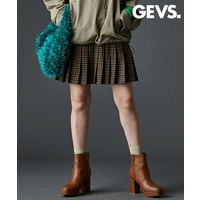 チェックプリーツミニスカート 大きいサイズ　GEVS