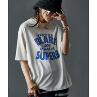 綿100％ピグメント染ロゴプリントTシャツ 大きいサイズ　GEVS
