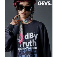 ロゴプリントロングスリーブTシャツ 大きいサイズ　GEVS