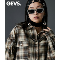 オーバーサイズチェックシャツ 大きいサイズ　GEVS
