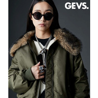 フェイクファーカラー付MA-1ブルゾン　大きいサイズ　GEVS.