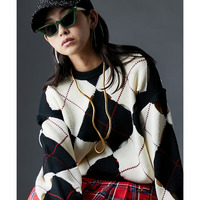 オープンワークアーガイルニットプルオーバー　大きいサイズ　GEVS.