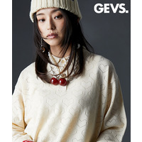 ハート柄ポロニットプルオーバー　大きいサイズ　GEVS.