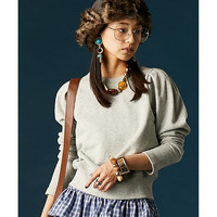 綿100％パフスリーブクルーネックスウェット 大きいサイズ　GEVS.