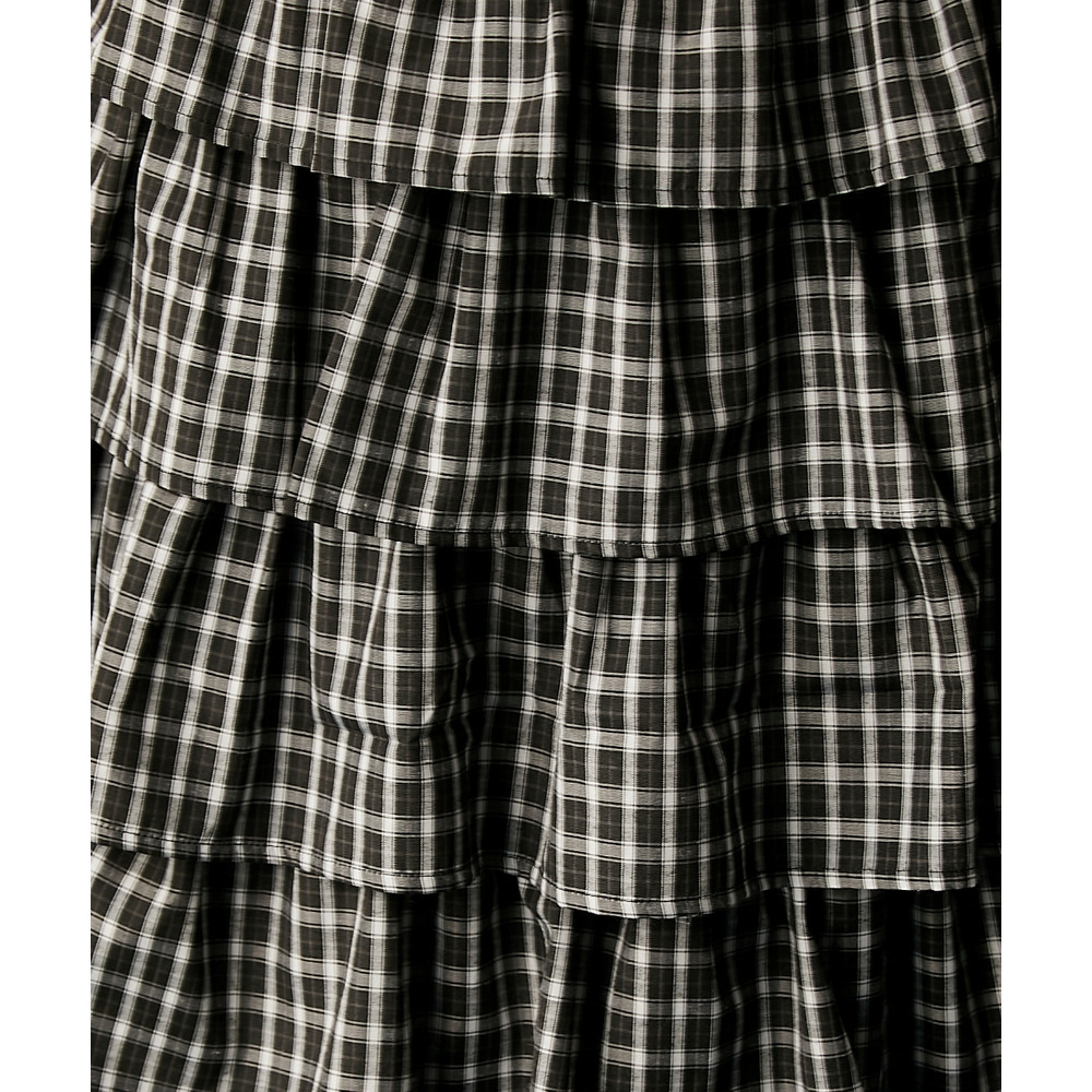 チェックティアードスカート 大きいサイズ GEVS.12