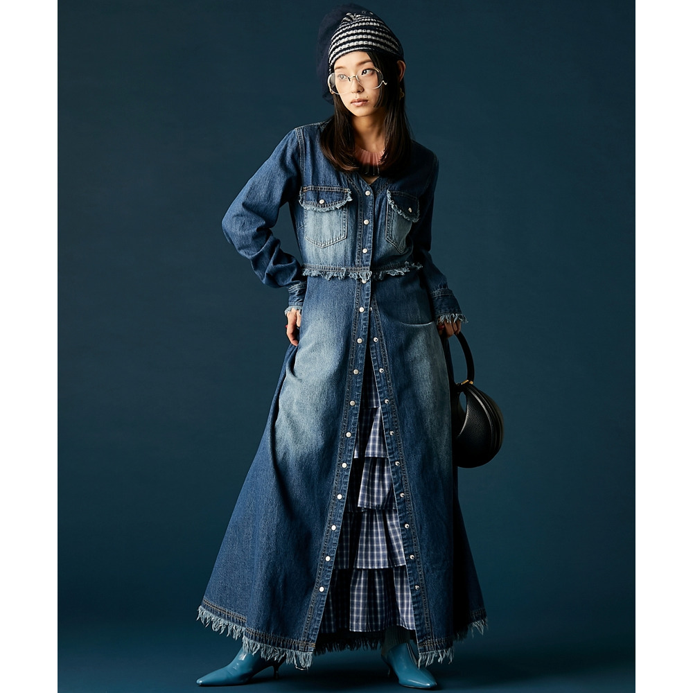 チェックティアードスカート 大きいサイズ GEVS.29