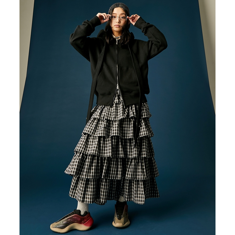 チェックティアードスカート 大きいサイズ GEVS.8