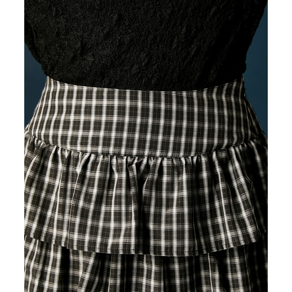 チェックティアードスカート 大きいサイズ GEVS.9