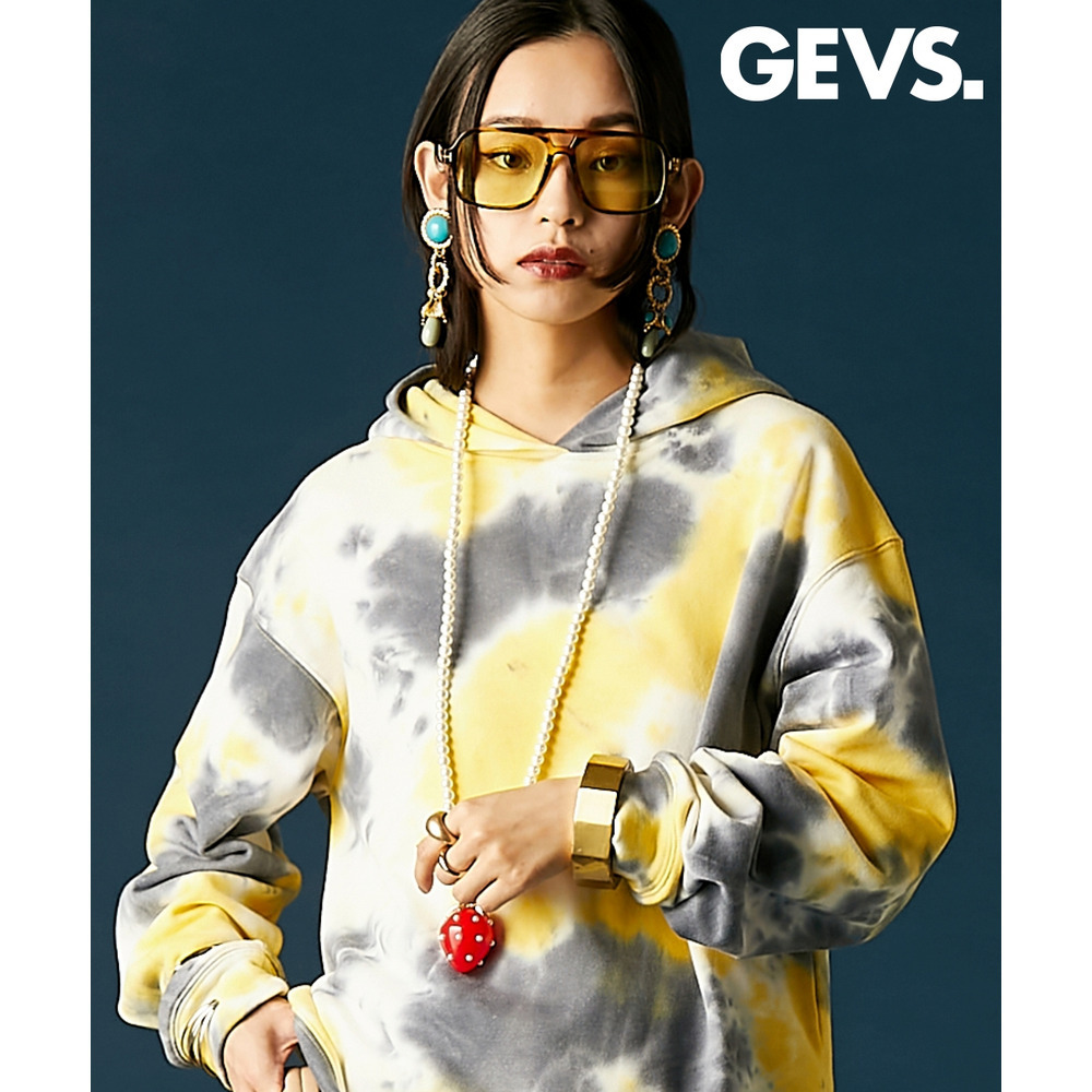 ムラ染裏毛フーディ 大きいサイズ　GEVS.