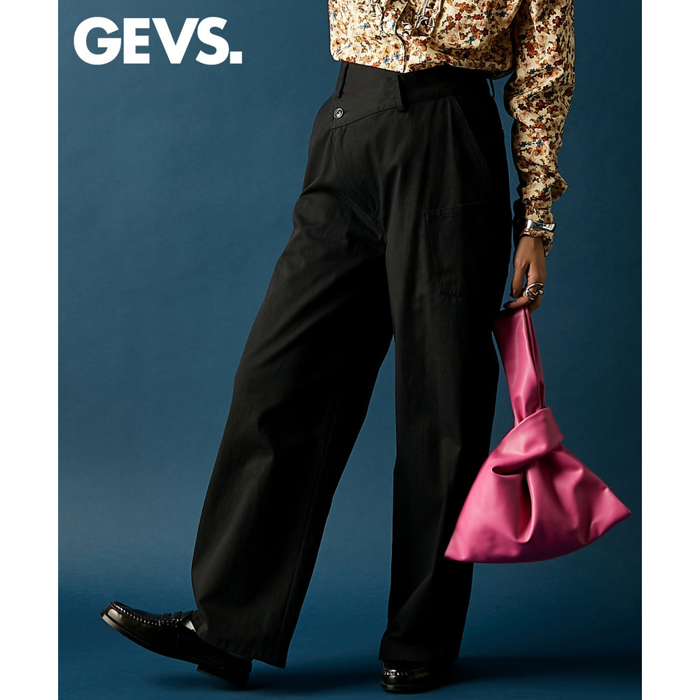 アシンメトリーワークパンツ 大きいサイズ　GEVS.