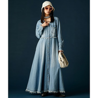 綿100％デニムVネックワンピース 大きいサイズ　GEVS.