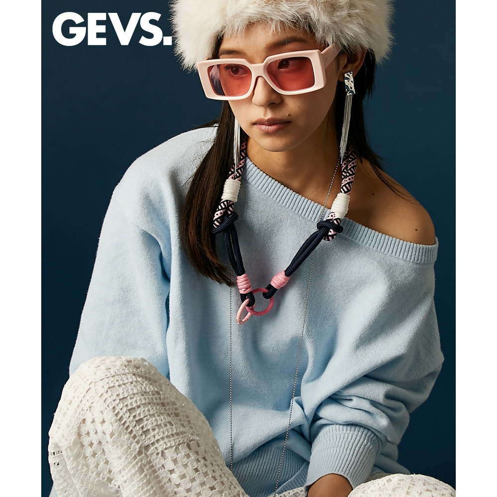 ボートネックニットプルオーバー 大きいサイズ　GEVS.