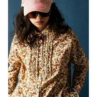 フラワープリントフリルブラウス 大きいサイズ GEVS.