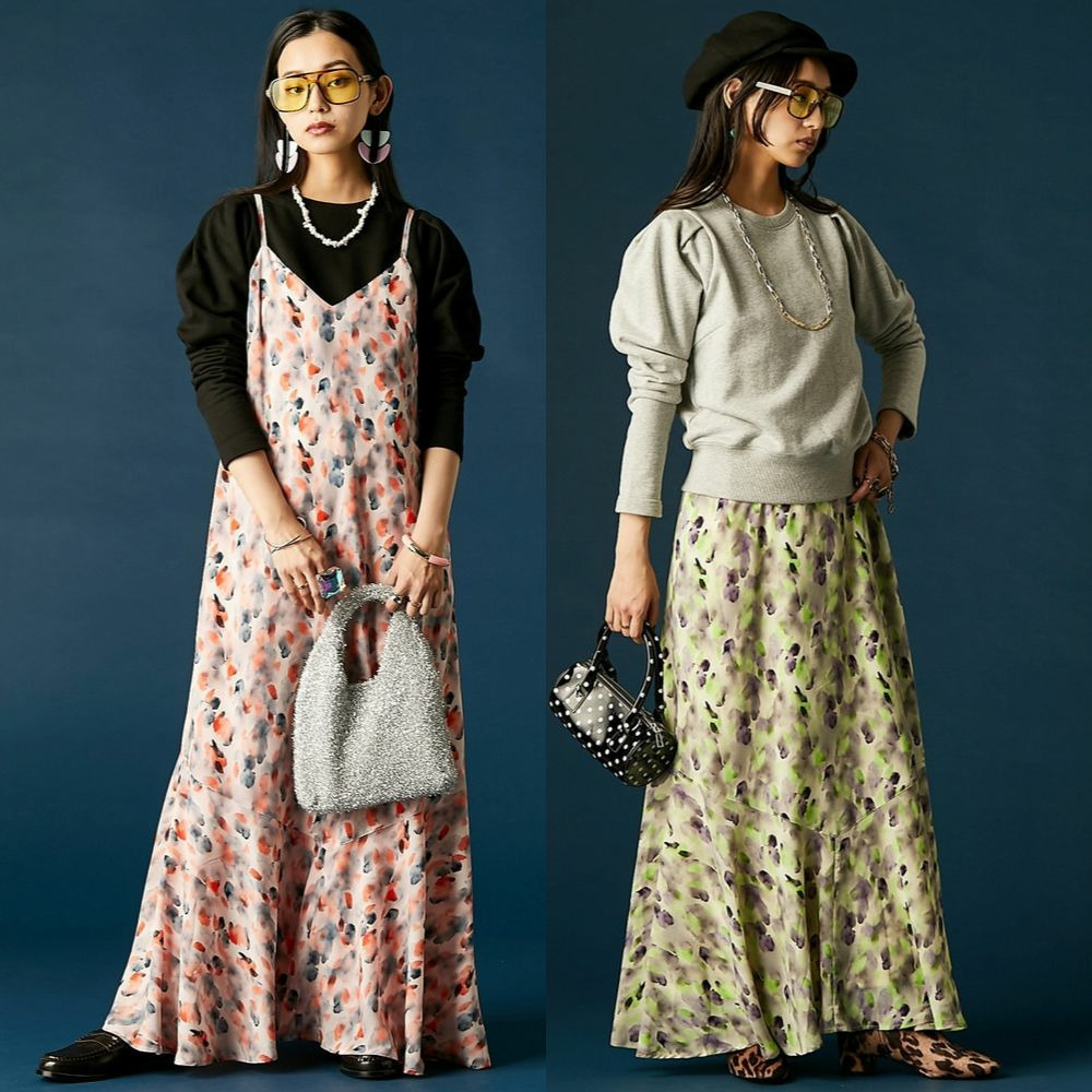 プリントキャミソールワンピース 大きいサイズ　GEVS.