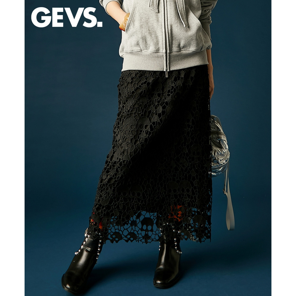 モチーフレースタイトスカート 大きいサイズ　GEVS.