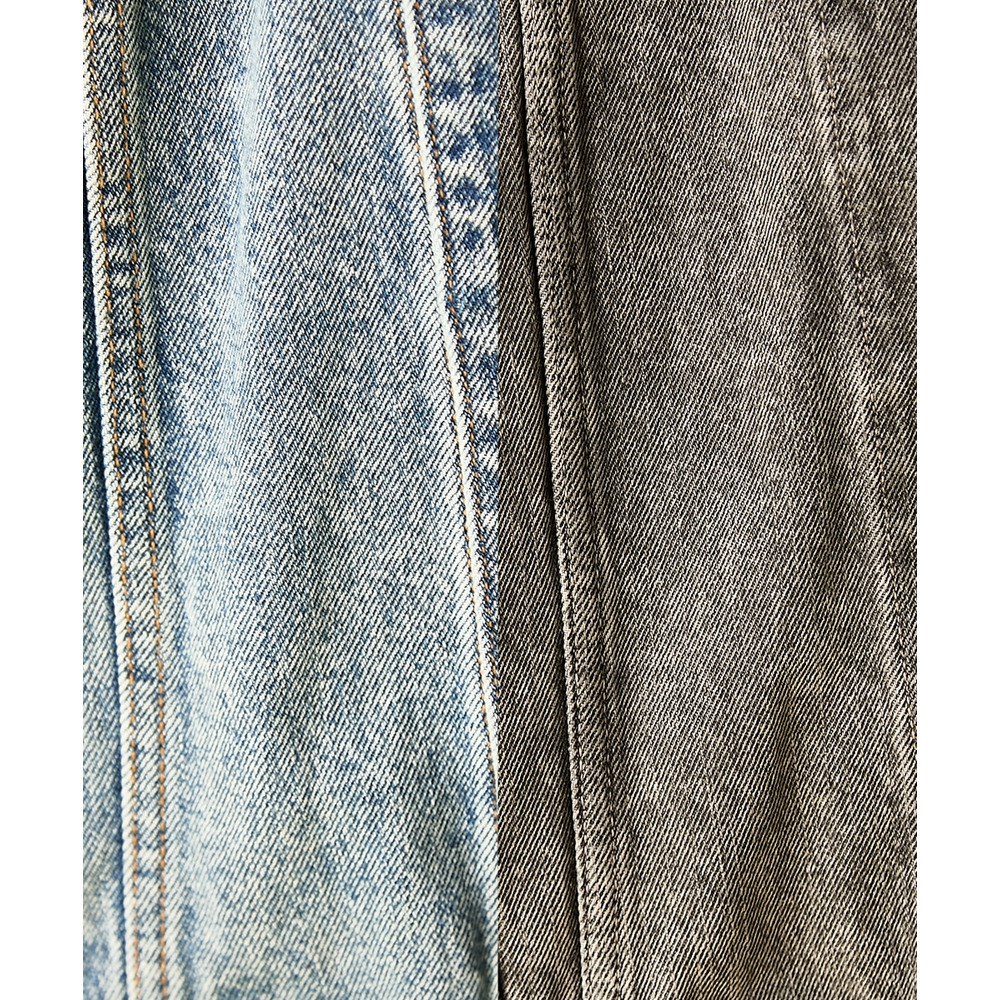 綿100%ワッペン付ワイドシルエットデニムジャケット 大きいサイズ GEVS.15